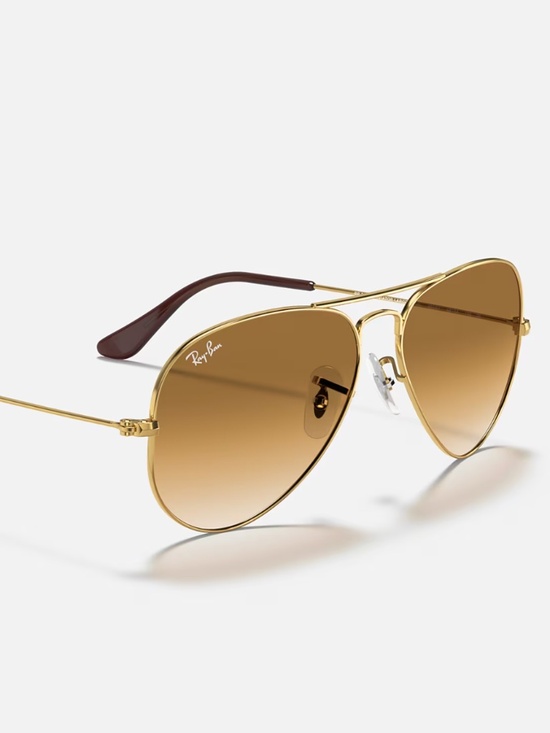 Ray-Ban Aviator sunglasses (RB3025). Gold frame/brown gradient lenses main image 11